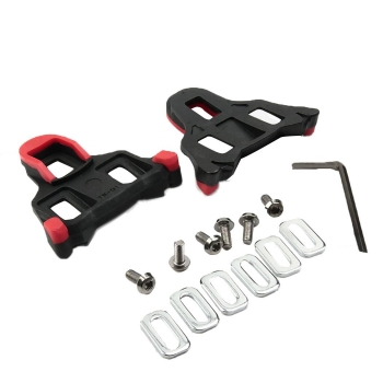 

Red Road Bike Cycling Self-locking Pedal Cleats Set Bicycle Parts For Shoes, Multicolor