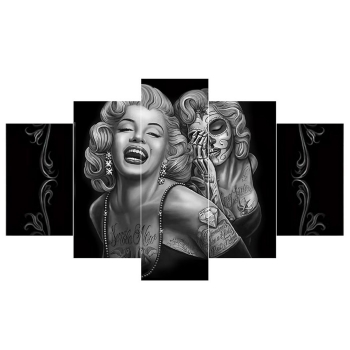 

5PCS Marilyn Monroe Portrait Oil Painting Canvas Frameless Painting Decorative
