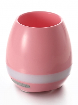 

Pink Wireless Bluetooth Speaker Smart LED Light Night Music Pots Playing Flowerpot, Multicolor
