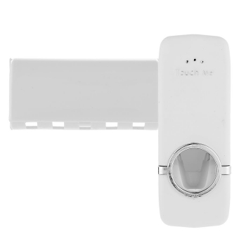

Hands Free Automatic Toothpaste Dispenser Squeezer Toothbrush Holder Wall Mount
