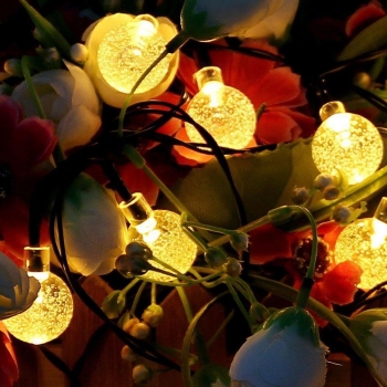 

Warm White New Outdoor Solar Powered 30 LED String Light Garden Path Yard Decor Lamp, Multicolor