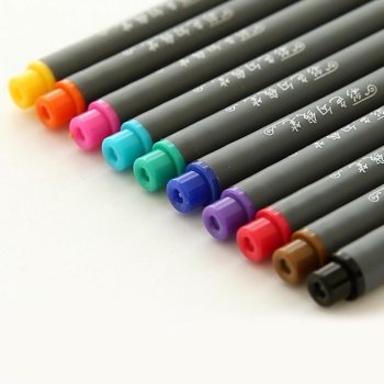 

10 Colors Pen Set With 0.38mm Colored Fine Line Marker Sketch Drawing with Cap