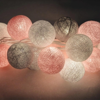 

20 Cotton Ball String Fairy Night Lights Kid Children Bedroom LED String Light, Multicolor