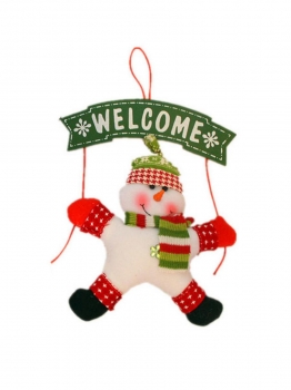 

Green Christmas Santa Claus Snowman Ornaments Xmas Tree DoorPlate Hanging Props Decor, Multicolor