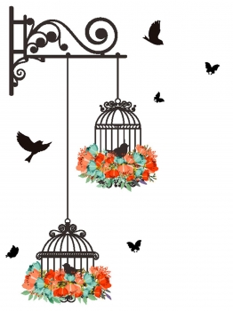 

Kids Bedroom Nursery Birdcage Wall Stickers Decor