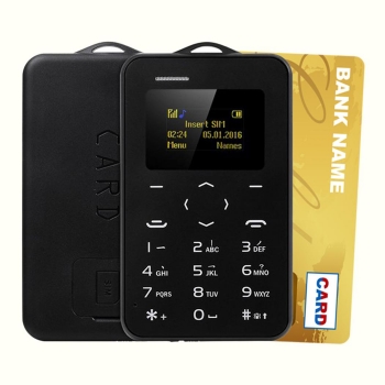 

Black Hot Mini Pocket Card Cell Phone New Simple Alarm Clock For Kids, Multicolor