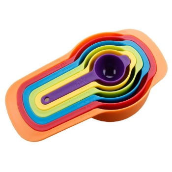 

DIY Silicone Colorful Measuring Spoons 6Pcs Baking Cooking Spoon Cups Set, Multicolor