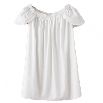 

White Women Off the Shoulder Slash Neck Mini Casual Dresses, Multicolor