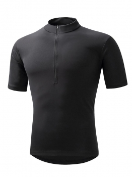 

Black Short Sleeve Solid Sport Bicycle Shirts Cycling Jersey with Rear Pockets, Multicolor