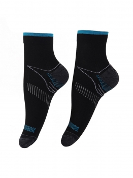 

Black Sports Contrast Color Patchwork Ankle Socks, Multicolor