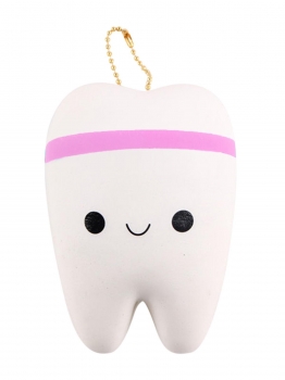 

Pink Teeth Bread Slow Rising Squeeze Stretch Squishy Toy, Multicolor