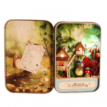 

1 Doll House Diy Miniature Wooden Puzzle Dollhouse Miniatures Furniture Toy, Multicolor