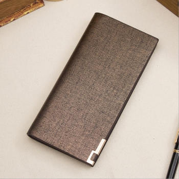 

New Men Matt Synthetic Leather Long Wallet Credit Card Photo Holder Casual Business Purse, Gold