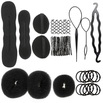 

Hair Clips Women Bride Hairdressing French Hair Styling Clip Stick Bun Foam Donut Shape Maker Braid Tool Kits