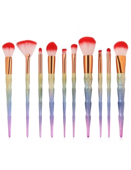 

White red 10Pcs Foundation Lip Eyeliner Brush Make Up Brushes Sets