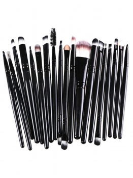 

Black 20 Pcs Professional Makeup Brush Set Powder Foundation Eyeshadow Eyeliner Lip Cosmetic Brushes, Multicolor