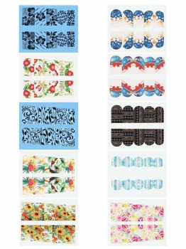 

10 Sheet Print Floral Wrap Nail Art Sticker Set