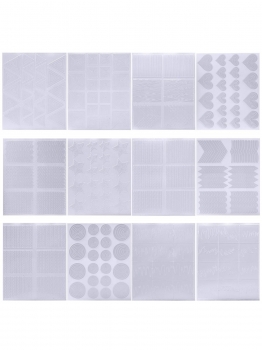 

Hollow Stencils Manicure Template 12 Pcs Tips Nail Art Sticker