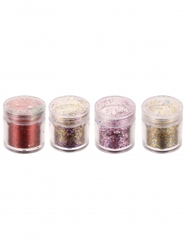 

Colorful Glitter Nail Art Professional Gradient 4 Colors Powder Set, Multicolor