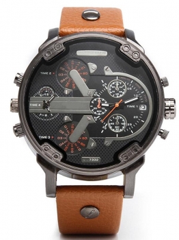 

Color 4 Round Stainless Steel Analog Buckle Quartz Battery Watch, Multicolor