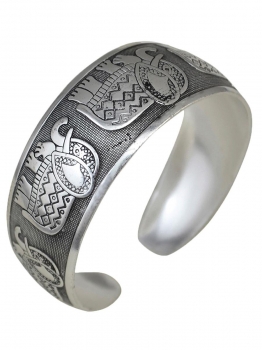 

Tibetan Tibet-Silver Totem Bangle Cuff Elephant Bracelet