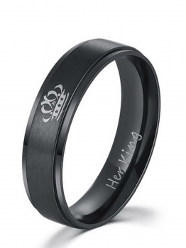 

King Stainless Steel Queen Lover Couples Ring, Multicolor