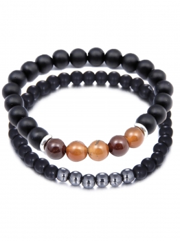 

Healing Round Stone Beads Wrist Bracelets Elastic Yoga Bracelets