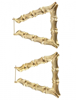 

Hip-Hop Gold Polished Large Bamboo Hoop Earrings, Color 3