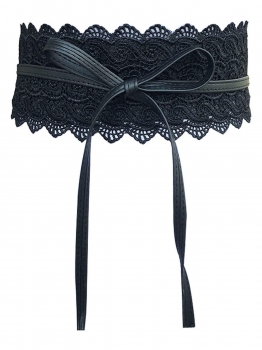 

Women Floral Lace Tie Wide Waistband Belts, Multicolor