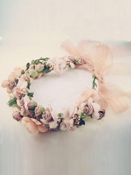 

Beach Party Bride Wedding Headband Floral Headdress Flower Hairband
