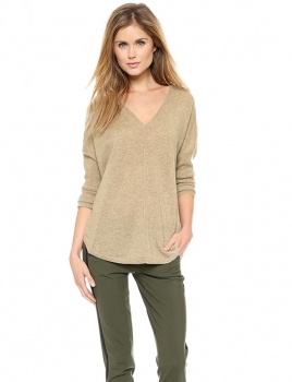 

Camel Miageek 2016 Trends Fall Style Deep V-neck Sweater & Blouses T-Shirts, Multicolor