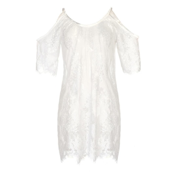 

White Zeagoo Stylish Fashion Short Sleeve O-Neck Cover-Ups, Multicolor