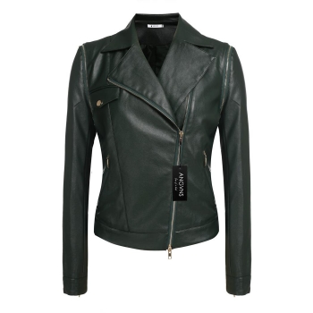

Angvns ArmyGreen Army green Women Fashion Lady Cool Detachable Sleeve PU Leather Bike Outerwear Coats & Jackets, Multicolor