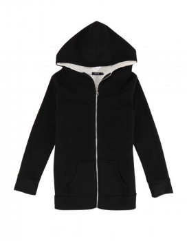 

Black Hooded Long Sleeve Zip Up Hoodies, Multicolor