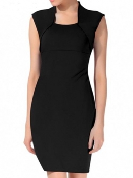 

Angvns Black Stylish Lady Women's Fashion Sleeveless Bodycon Slim Casual Work Dresses, Multicolor