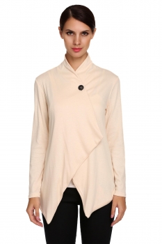 

ANGVNS Apricot New Stylish Ladies Women Casual Long Sleeve Single Button Solid Coat Sweaters & Cardigans, Multicolor
