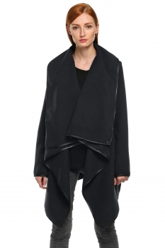 

Gray Casual Loose Overcoat Trench Woolen Long Coat, Multicolor