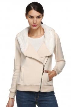 

Zeagoo Apricot Fashion Women Cotton Zipper Autumn Winter Hoodies & Sweatshirts, Multicolor