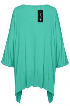 

ANGVNS Green Fashion Women O-Neck Batwing Sleeve Loose Irregular Blouse Tank Casual Tops, Multicolor