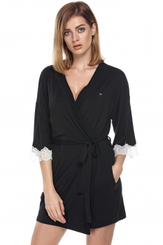 

Black Ekouaer Women's Lace Kimono Bath Robe Gown Sleepwear Dress Lingerie Nightwear Shapewear & Pajamas, Multicolor