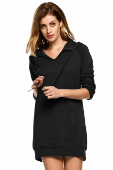 

Black Casual Hooded Solid Long Sleeve Loose Hoodies & Sweatshirts, Multicolor