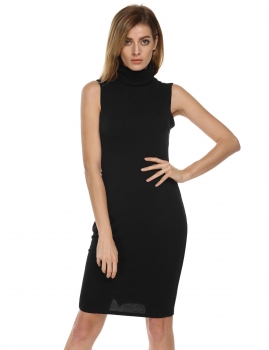 

Black Cowl Neck Sleeveless Bodycon Dress, Multicolor