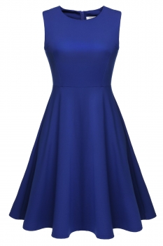 

Blue Angvns Wome Fashion Sexy Sleevless High Waist A-Line Flare Party Dresses, Multicolor