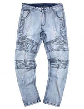 

COOFANDY Men Mid Waist Zip Fly 5 Pockets Skinny Slim Ripped Jeans, Multicolor