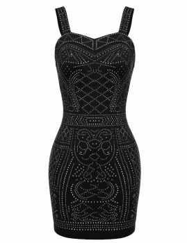 

Black Sleeveless Stretch Bodycon Sequin Party Evening Dress, Multicolor