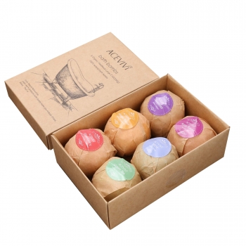 

ACEVIVI Organic Bath Bombs Pack of 6 Oil Sea Salt Bath Bombs, Rose red