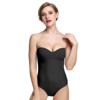 

Black Ekouaer Women Padded One Piece Swimsuit Monokini Swimwear, Multicolor