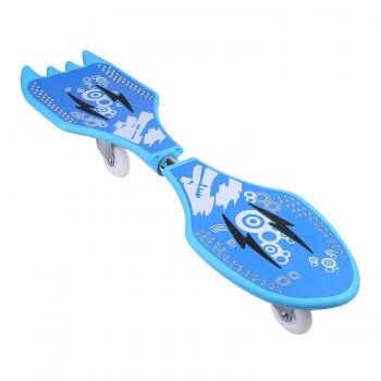 

Blue Caster Board Plastic Deck Skateboard With Light Up Wheels and Carrying Bag, Multicolor