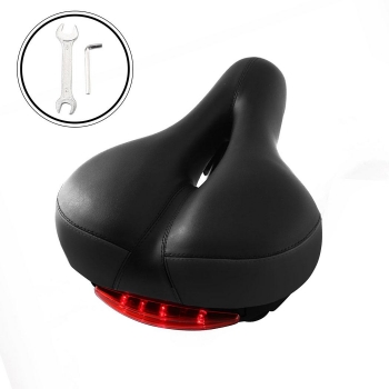 

Black Bicycle Seat Rear LED Taillight Dual Spring, Multicolor