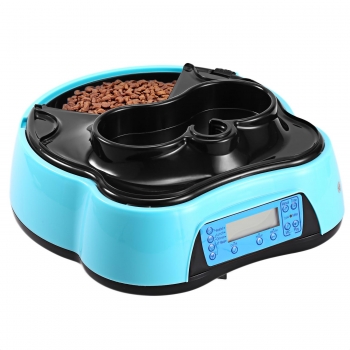 

Automatic Pet Feeder with Voice Recorder Timer Programmable Food Dispenser, Blue